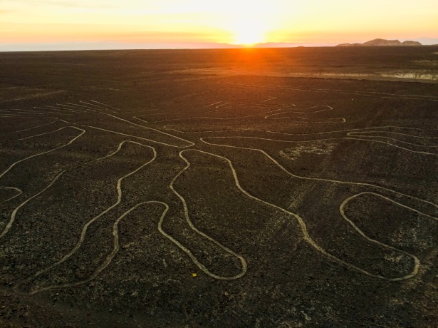 View of the Nasca Lines from a watchtower 
